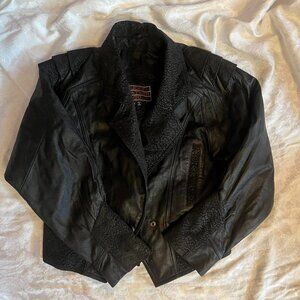 Lucky Leather Co size L Cropped Leather Biker Jacket!